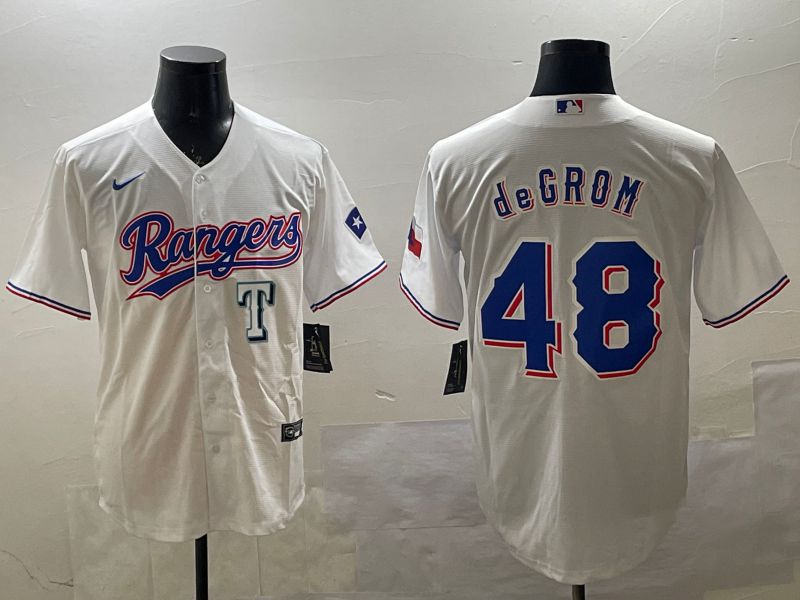 Men Texas Rangers #48 Degrom White Game 2025 Nike MLB Jersey style 7->texas rangers->MLB Jersey